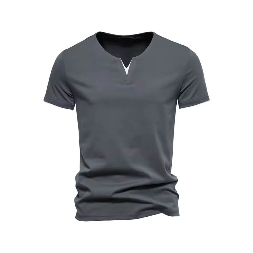 Mens T Shirt Pure Color V Collar Short Sleeved Tops Tees Men T-Shirt Black Tights Man T-Shirts Fitness For Male Clothes