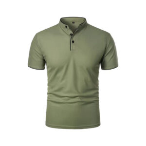 Men Businses T-shirts Casual Male Stand Collar Short Sleeve Patchwork T-shirt Tops
